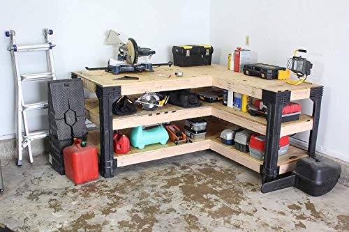 2x4basics 90165ONLMI Custom L-Shaped Workbench - WoodArtSupply