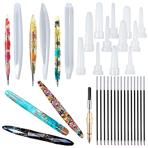 Fountain Pen and Ball-Pen Silicone Molds Epoxy UV Resin Casting Kit of 22 FUNSHOWCASE
