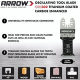Arrow OSC9500-A Oscillating MultiTool Kit, Sander Tool, and Drywall Saw, Use for Polishing, Grinding, Scraping, Includes Storage Tool Bag, Titanium Arrow Fastener