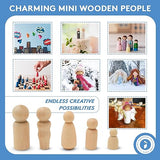 Wood Peg Doll Set, 20 Piece Wood Peg People Pack (10 Dad, 5 Boy, 5 Baby) Unfinished for Crafts & Play, by Woodpeckers Woodpeckers