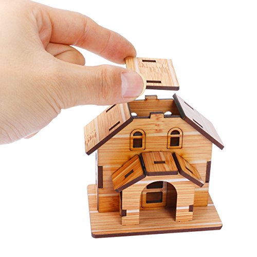 ZOSEN 3D Wooden Puzzle, Mini DIY Model House Kit Educational Toys Jigsaw Puzzles Gift for Children and Adult ZOSEN