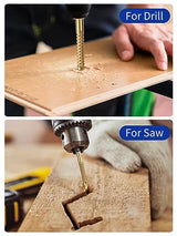 Rocaris 8 Pack Titanium Coated HSS Twist Drill Bits, 3-10mm Serrated Side Cutting Drill Bit Woodworking Tools for Plastic Metal Wood Hole Rocaris