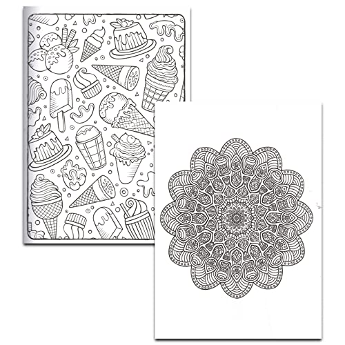 Bulk Adult Coloring Book Set for Men, Women - 6 Pc Relaxation at Home Advanced Coloring Book Bundle with Colorful Home, Mandalas, and Meditative - WoodArtSupply