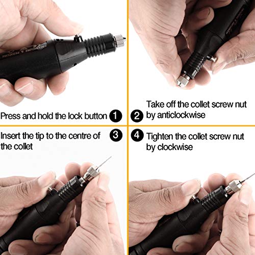 Toolly 108 Pcs Engraving Tool Kit, Multi-Functional Electric Corded Micro Engraver Etching Pen DIY Rotary Tool for Jewelry Glass Wood Metal Ceramic Toolly