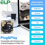 ELP 5mp HD USB Camera Module for Computer Mini UVC USB2.0 Video Embedded Webcam Board with 2.8mm Lens OV5640 Laser Engraver Lightburn Camera,3.3ft/1m ELP