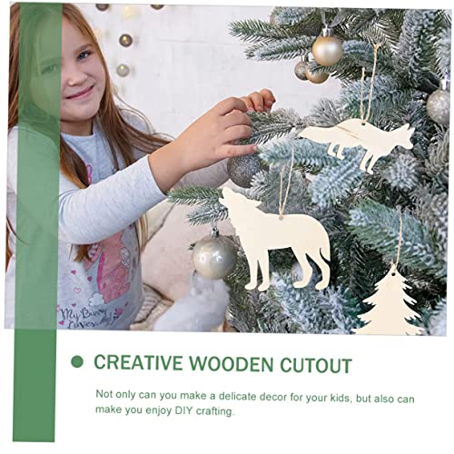 EXCEART 30pcs Animal Doodle Wood Chips Blank Wooden Cutouts DIY Blank Wood Chip Unfinished Wooden Crafts Chrismas Tree Hanging Decoration Wood Animal EXCEART