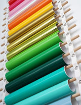 Vinyl Roll Holder, 25 Rolls, ZENXUS Craft Roll Storage and Organizer, Cotton Straps and Wood Dowels, with Door Hanging Hooks ZENXUS