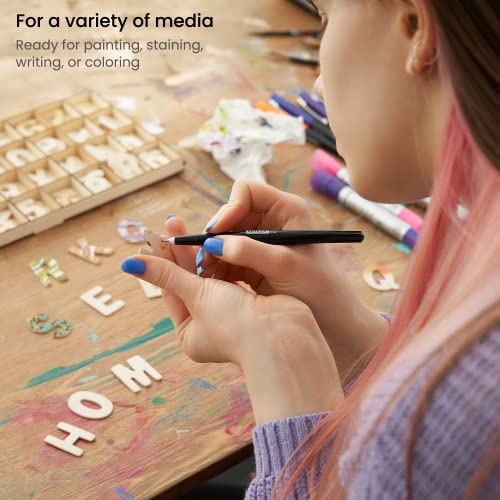 Arteza Wooden Letters and Numbers, 144 Unfinished Wood Pieces, 104 Letters, 40 Numbers, Poplar Plywood, Craft Supplies for Customizing Art Projects ARTEZA