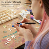 Arteza Wooden Letters and Numbers, 144 Unfinished Wood Pieces, 104 Letters, 40 Numbers, Poplar Plywood, Craft Supplies for Customizing Art Projects ARTEZA