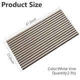 2 Pack Acoustic Wood Wall Panels, 47.2'' x 23.6'' Wood Slat Wall Panels for Interior Wall Decor 3D Fluted Sound Absorbing Panel, White Vine DGSL