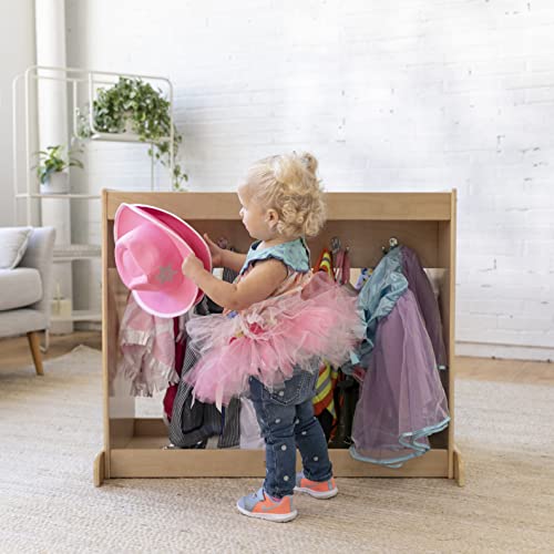 ECR4Kids Streamline Toddler Dress-Up Island, Costume Organizer, Natural, 35.8x20x30 inches ECR4Kids
