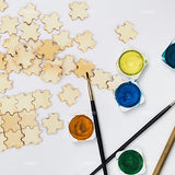 AUEAR, Unfinished Wooden Blank Jigsaw Freeform Blank Wood Piece for DIY for Crafts Arts Card Making (50 Pack) AUEAR