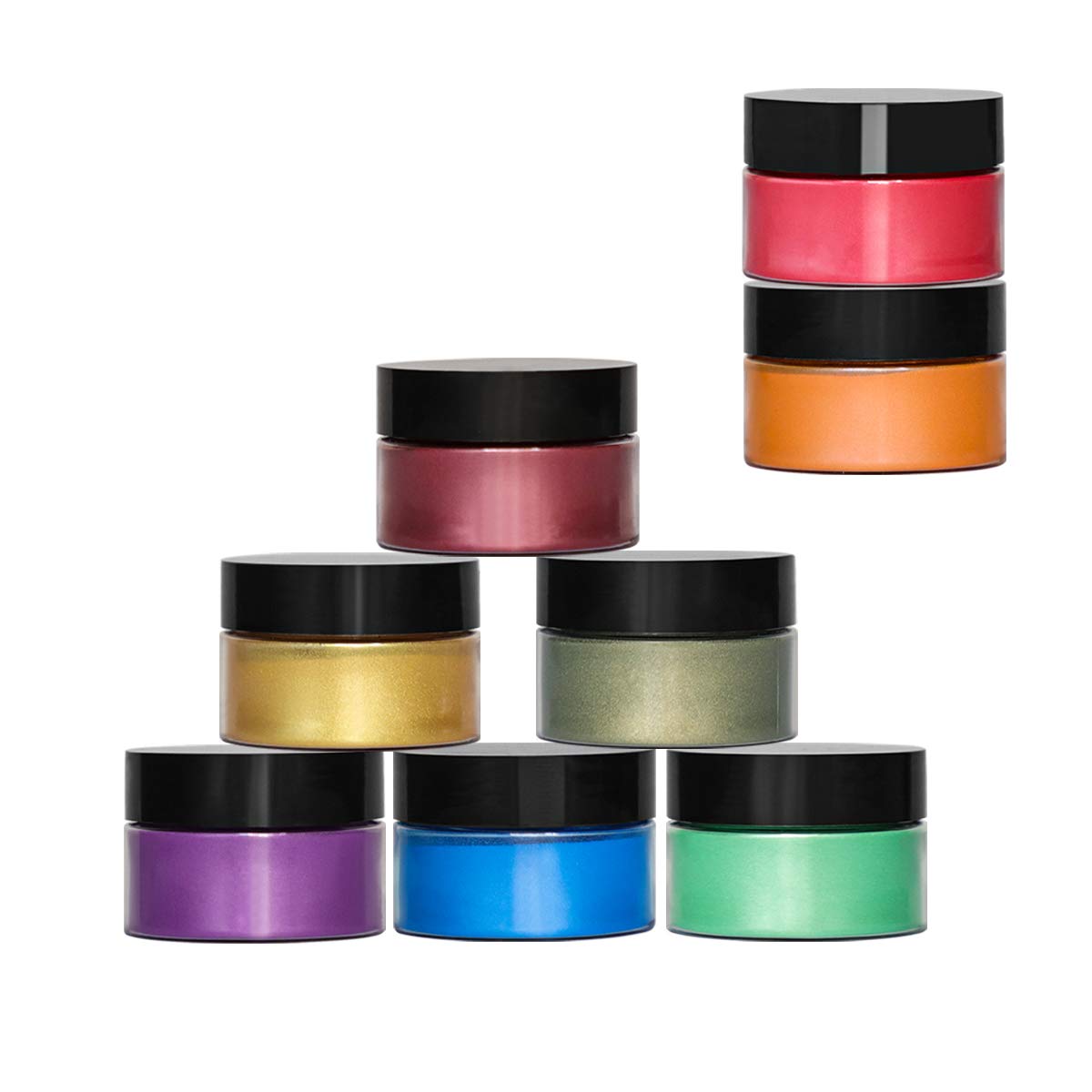 Mica Powder - 120g Natural Epoxy Resin Dye Set - Pearlescent Color Pigment for Soap Making, Slime, Nail Polish, Bath Bomb, Paint Colorant (8 Colors) SEISSO