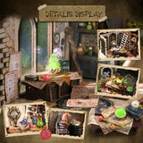 CUTEBEE DIY Dollhouse Miniature Kit, DIY Wooden Dollhouse Kit Miniature House Kit Tiny House Kit, Creative Room Idea (Magic House) CUTEBEE