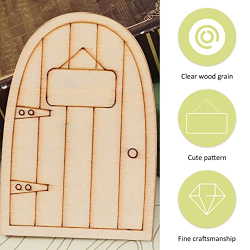 Happyyami 20pcs Fairy House Door Unfinished Wood Slices Garden Fairy Door miniture House Furniture Miniature elf Door Fairy Ornament DIY Craft Happyyami