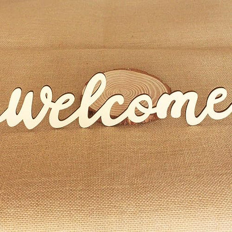 Amosfun Vintage Decor 10pcs welcome wood cutout letters for sign wooden unfinished- Welcome Door Signs Decorative Wood Hanging Door- Sign with 10pcs Amosfun