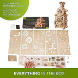 UGEARS Engine Clock 3D Puzzle - Wooden Model Kits for Adults – 3D Wooden Models to Build - DIY Mechanical Wooden Pendulum Clock Puzzle with Moving UGEARS