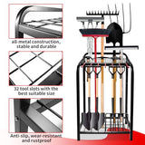 Trieez Heavy Duty Garden Tool Storage, Alloy Steel Garden Tool Organizer - Sturdy Metal Garden Tool Organizer for Garage, Tools, Shed, Yard Tool Trieez