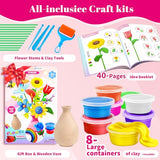 Titoclar Make Your Own Air Dry Clay Flower Bouquet - Arts and Crafts for Kids Girls 8-12 6-8, 4 5 6 7 8 9 10 11 12 Year Old Girl Gifts Toys, Titoclar