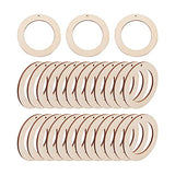 40pcs Undyed Wood Charms Pendants Circle Linking Rings Wooden Charms Ornaments for DIY Crafts Making and Decoration (Antique White, 80mm) EEE ELECRELIVE