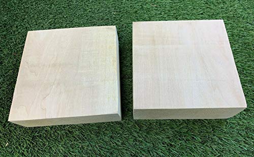 Set of 6 Basswood Bowl Blanks for Turning, Measuring 4 x 4 x 2 Inches, Suitable Carving/Whittling Block - WoodArtSupply