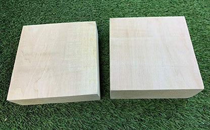 Set of 2 Basswood Bowl Blanks for Turning, Measuring 6 x 6 x 2 Inches, Suitable Carving/Whittling Block