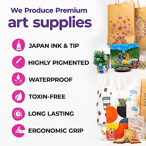 PINTAR Glitter Pens for Adults and Kids - Glitter Stylus Pens Fine Point - Fine Tip Paint Pens - Acrylic Glitter Markers - Acrylic Paint Pens for - WoodArtSupply