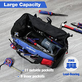 WORKPRO Tool Bag, 18 Inch Tool Bag with Waterproof Molded Base, Open Top Tool Organizer Bag with 20 Pockets, Adjustable Shoulder Strap WORKPRO