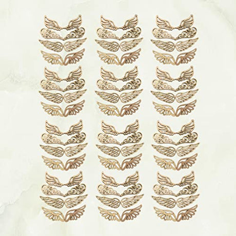 NOLITOY 80pcs Unfinished Wooden Angel Wings for Crafts Small Angel Wings for Crafts Angel Wings Wood Cutouts Craft Wings Christmas Party Supplies NOLITOY
