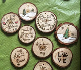 Tmflexe 30 Pcs Unfinished Predrilled with Hole Paintable Blank Natural Wood Slices2.4-2.8 Inches Christmas Festival Decoration Ornaments,DIY Crafts Tmflexe