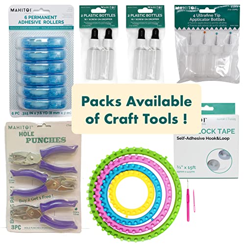 MAHITOI 4 Ultra-fine Tip Applicator Bottles 20ml Clear, for storing & applying craft supplies & mediums like glitter, glue, paint, stains, inks - MAHITOI