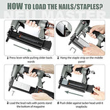 Pneumatic Brad Nailer, NEU MASTER 2 in 1 Nail Gun Staple Gun Fires 18 Gauge 2 Inch Brad Nails and Crown 1-5/8 inch Staples with Carrying Case and NEU MASTER