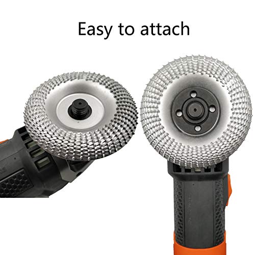 Winbyoan Wood Carving Disc Grinder Shaping Disc 7/8 Inch Bore Wood Tungsten Carbide Grinding Wheel Carving Abrasive Disc for Sanding Carving Shaping Winbyoan