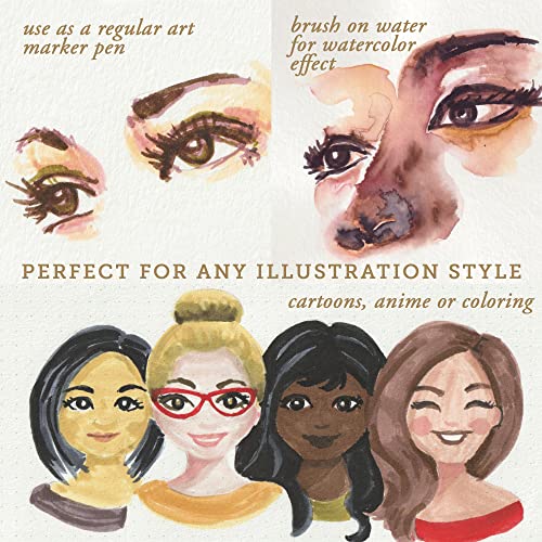 Primrosia Dual Tip Marker Pens and Skin Tones sets, Fineliner and