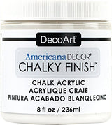 DecoArt Americana Décor Acrylic Chalky Finish Paint: Everlasting White, 8 oz, Brown DecoArt