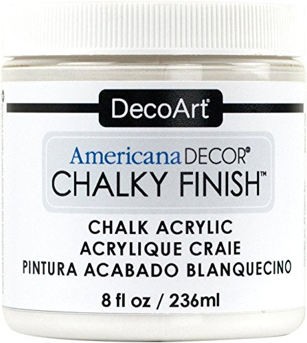 DecoArt Americana Décor Acrylic Chalky Finish Paint: Everlasting White, 8 oz, Brown DecoArt