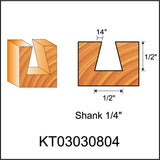 KEENTECH Router Bits, Carbide Tipped 14-Degree Dovetail Bit for Joinery, Industrial Grade Blue Cutting Tools for Woodworking (1/4 Inch Shank x 1/2 KEENTECH