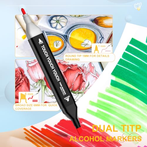 140 Colors Alcohol Markers for Kids & Adults - with Holder, Dual Tip Alcohol Based Art Markers Set Pens for Coloring, Drawing, Sketching, Outlining,