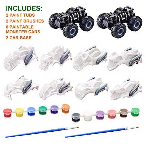 JOYIN Kids Craft Kit Build & Paint Your Own Monster Car Art & Craft Kit DIY Toy Set Make Your Own Monster Friction Powered Truck, for Kids