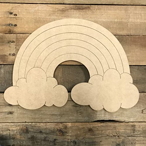 Rainbow DIY, Engraved Shape, Unfinished Wooden Cutout Craft, Build-A-Cross Build-A-Cross