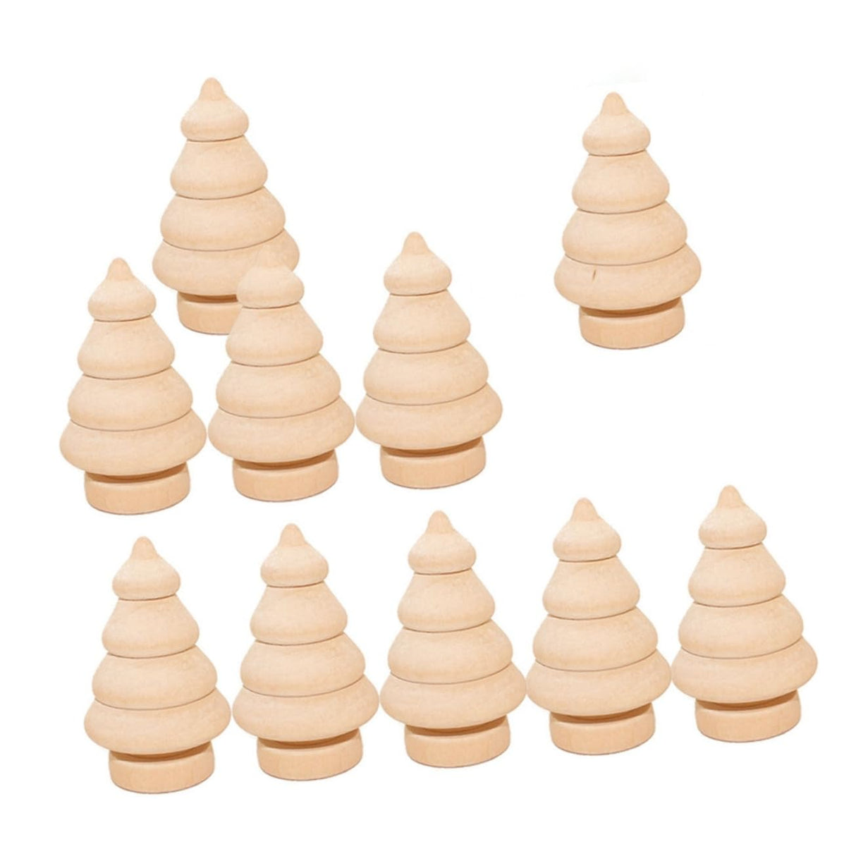 ABOOFAN 10pcs Christmas Tree Wood Ornaments Tree Pegs Wooden Tree Decor DIY Wooden Dolls to Paint Wood Toy Wood Christmas Trees for Crafts Unfinished ABOOFAN