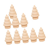 ABOOFAN 10pcs Christmas Tree Wood Ornaments Tree Pegs Wooden Tree Decor DIY Wooden Dolls to Paint Wood Toy Wood Christmas Trees for Crafts Unfinished ABOOFAN