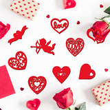 45 Pieces Valentine Wooden Cutouts Wood Heart Cutouts Ornaments Unfinished Heart Wood Slices Wood Cupid Shape Slices with 45 Pieces Hemp Rope for Maitys