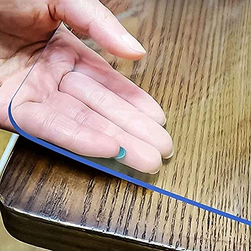 LovePads 1.5mm Thick 24 x 48 Inch Clear Table Cover Protector, Clear Table Protector, Plastic Table Cover, Dining Table Protector, Desk Protector Mat - WoodArtSupply