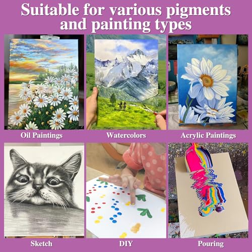 14 Packs Stretched Canvases for Painting, MultiSize 12x16, 10x12, 8x10, 5x7, 8x8, 6x6, 4x4 (2 of Each), Primed Blank Canvas for Oil, Acrylic ESRICH