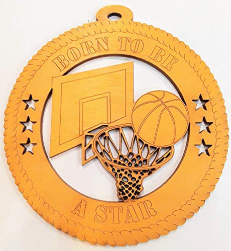 Basketball Hoop Wood Ornament Wood Art USA