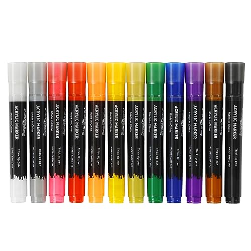 Paint Pens Acrylic Markers Set (12-Color)