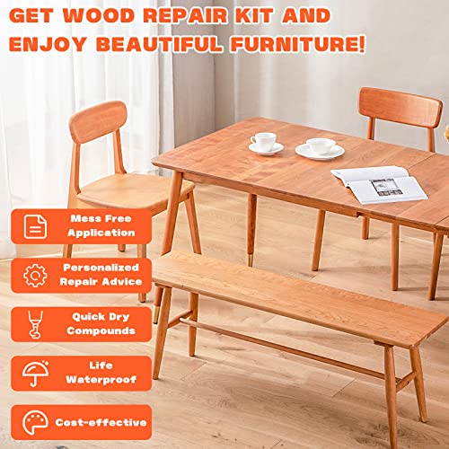 Wood Repair Kit 12 Colors Resin Filler Restore Finish for Wood Furniture  Touch Up Paint, Laminate Floor Repair Kit for Scratches, Stains, and Holes