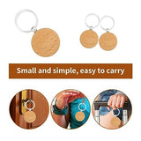 Oungy 50PCS Wooden Keychain Blanks Unfinished Round Wood Keychain Blanks Wooden Key Chain Bulk for Engraving Personalized DIY Gift Crafts Oungy