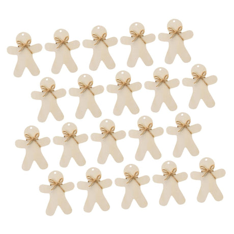 VOSAREA 20 Sets Wooden Hang Tag Christmas Painting Crafts Wooden Slices Unfinished Wood Slice Xmas Painting Ornament Christmas Tree Ornament Tags VOSAREA